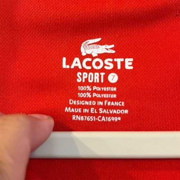 Lacoste Sport Men's Red Polo Shirt Size 7 - Picture 3 of 5